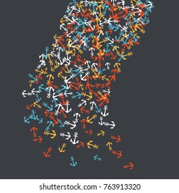 Vector Confetti Background Pattern. Element of design. Color anchors on a gray background