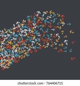 Vector Confetti Background Pattern. Element of design. Color anchors on a gray background