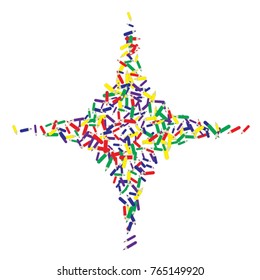 Vector Confetti Background Pattern. Element of design. Color pencils on a white background