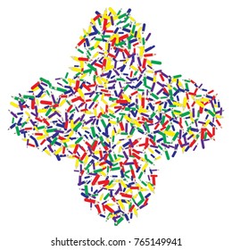Vector Confetti Background Pattern. Element of design. Color pencils on a white background