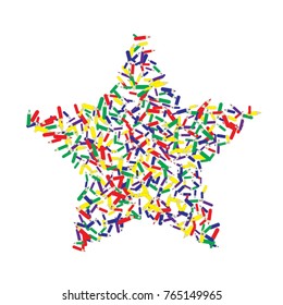 Vector Confetti Background Pattern. Element of design. Color pencils on a white background