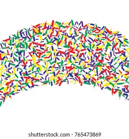 Vector Confetti Background Pattern. Element of design. Color pencils on a white background