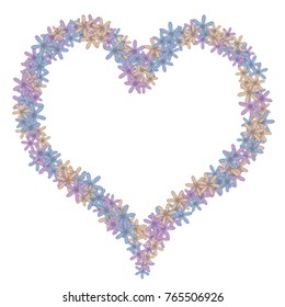Vector Confetti Background Pattern. Element of design. Colored flowers on white background