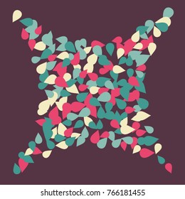 Vector Confetti Background Pattern. Element of design. Colored petals on a purple background