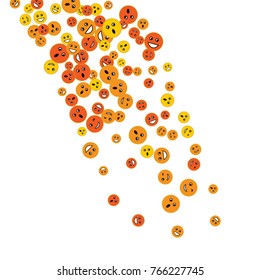 Vector Confetti Background Pattern. Element of design. Colored emoticons on a white background
