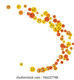 Vector Confetti Background Pattern. Element of design. Colored emoticons on a white background
