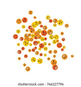 Vector Confetti Background Pattern. Element of design. Colored emoticons on a white background

