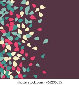 Vector Confetti Background Pattern. Element of design. Colored petals on a purple background