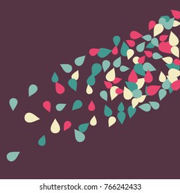 Vector Confetti Background Pattern. Element of design. Colored petals on a purple background
