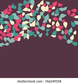 Vector Confetti Background Pattern. Element of design. Colored petals on a purple background