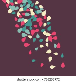 Vector Confetti Background Pattern. Element of design. Colored petals on a purple background