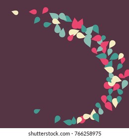 Vector Confetti Background Pattern. Element of design. Colored petals on a purple background