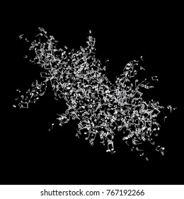 Vector Confetti Background Pattern. Element of design. Music Signs on a black Background