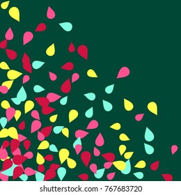 Vector Confetti Background Pattern. Element of design. Colored petals on a green background