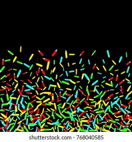 Vector Confetti Background Pattern. Element of design. Color pencils on a black background