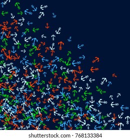 Vector Confetti Background Pattern. Element of design. Color anchors on a blue background
