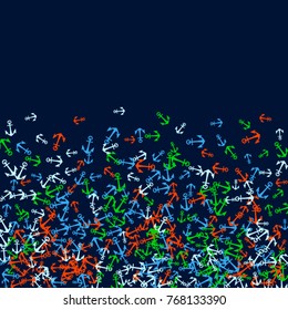 Vector Confetti Background Pattern. Element of design. Color anchors on a blue background
