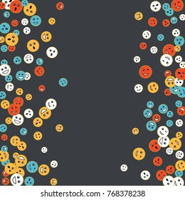 Vector Confetti Background Pattern. Element of design. Colored emoticons on a white background
