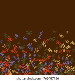 Vector Confetti Background Pattern. Element of design.  Colored bows on a brown background