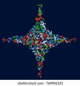 Vector Confetti Background Pattern. Element of design. Color anchors on a blue background