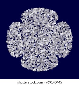 Vector Confetti Background Pattern. Element of design. Silver snowflakes on a Blue background 