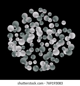 Vector Confetti Background Pattern. Element of design. Colorful bubbles on black background