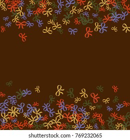 Vector Confetti Background Pattern. Element of design. Blue bows on a turquoise background