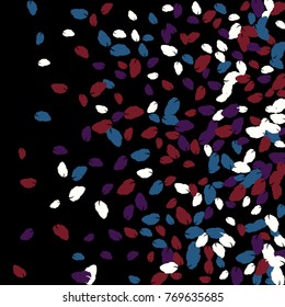 Vector Confetti Background Pattern. Element of design. Colored leaves on a black background