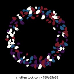 Vector Confetti Background Pattern. Element of design. Colored leaves on a black background