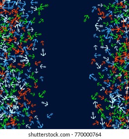 Vector Confetti Background Pattern. Element of design. Color anchors on a blue background