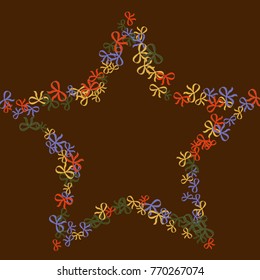 Vector Confetti Background Pattern. Element of design. Colored bows on a brown background