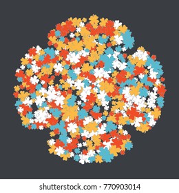 Vector Confetti Background Pattern. Element of design. Clover leaves on a gray background