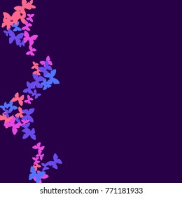 Vector Confetti Background Pattern. Element of design. Colorful butterflies on a purple background