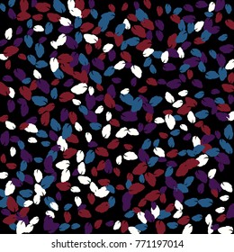 Vector Confetti Background Pattern. Element of design. Colored leaves on a black background
