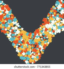 Vector Confetti Background Pattern. Element of design. Clover leaves on a gray background