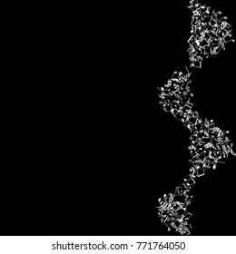 Vector Confetti Background Pattern. Element of design. Music Signs on a black Background