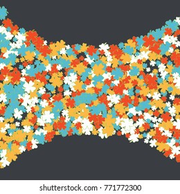 Vector Confetti Background Pattern. Element of design. Clover leaves on a gray background