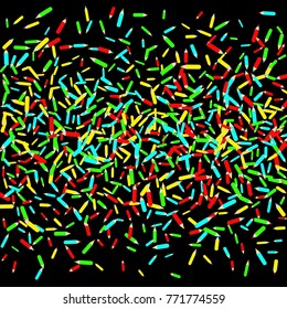 Vector Confetti Background Pattern. Element of design. Color pencils on a black background