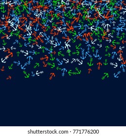Vector Confetti Background Pattern. Element of design. Color anchors on a blue background