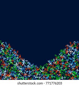 Vector Confetti Background Pattern. Element of design. Color anchors on a blue background