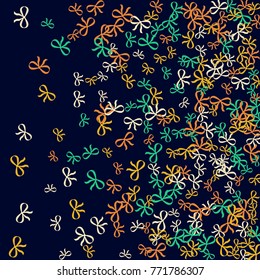 Vector Confetti Background Pattern. Element of design. Colored bows on a blue background
