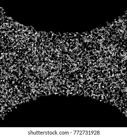 Vector Confetti Background Pattern. Element of design. Music Signs on a black Background