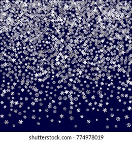 Vector Confetti Background Pattern. Element of design. Silver snowflakes on a Blue background 
