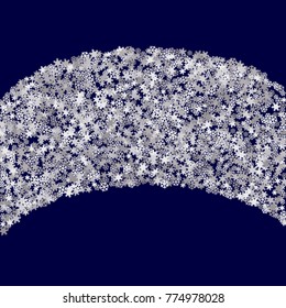 Vector Confetti Background Pattern. Element of design. Silver snowflakes on a Blue background 
