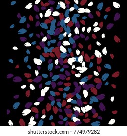 Vector Confetti Background Pattern. Element of design. Colored leaves on a black background
