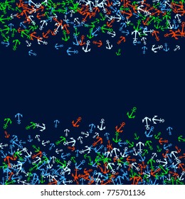 Vector Confetti Background Pattern. Element of design. Color anchors on a blue background