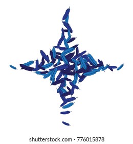 Vector Confetti Background Pattern. Element of design. Colored feathers on a white background
