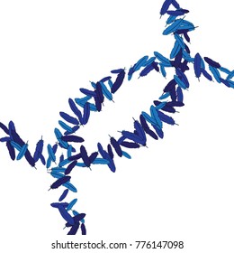 Vector Confetti Background Pattern. Element of design. Colored feathers on a white background