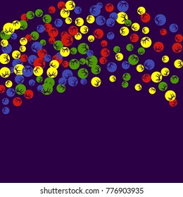 Vector Confetti Background Pattern. Element of design. Colored stylized berries on a purple background
