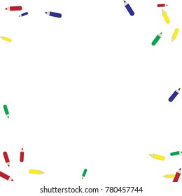Vector Confetti Background Pattern. Element of design. Color pencils on a white  background
